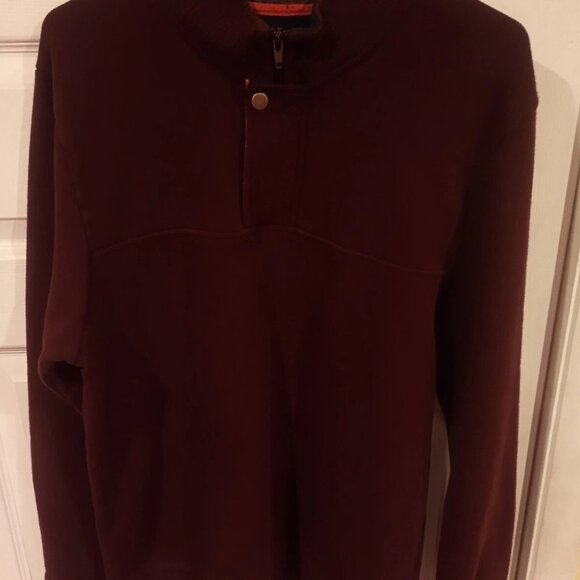 Orvis Fly-Fishing Men's 1/4 Zip Cotton/Polyester Pullover Maroon Large Sweater - Picture 1 of 7